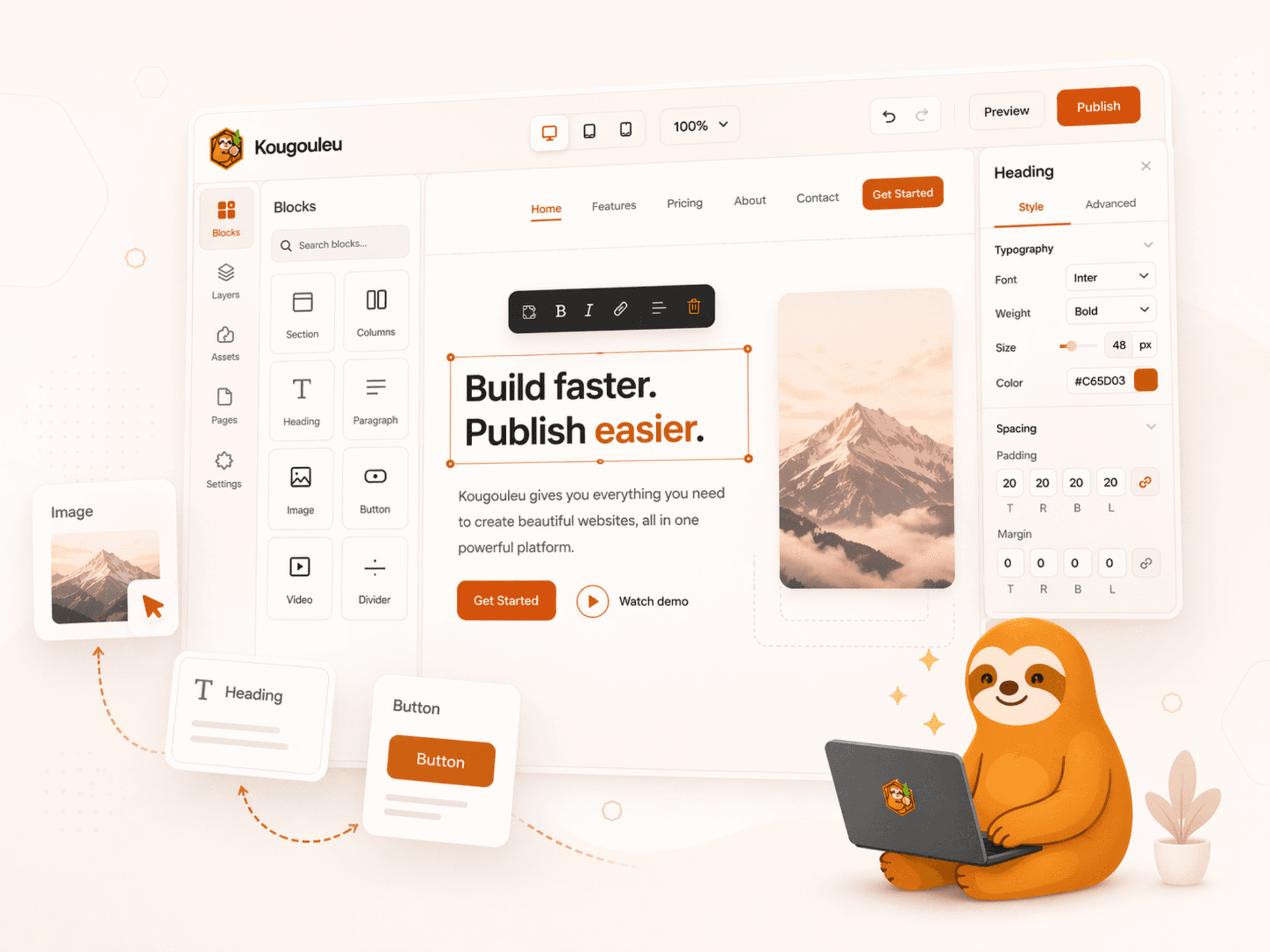 Kougouleu visual editor preview